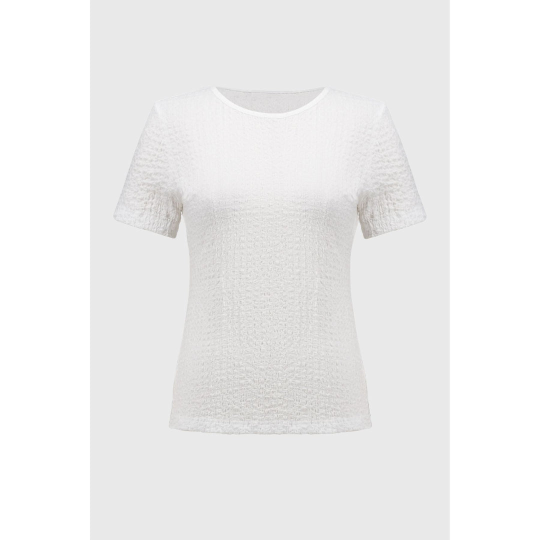 Puckered Knit Fitted Top