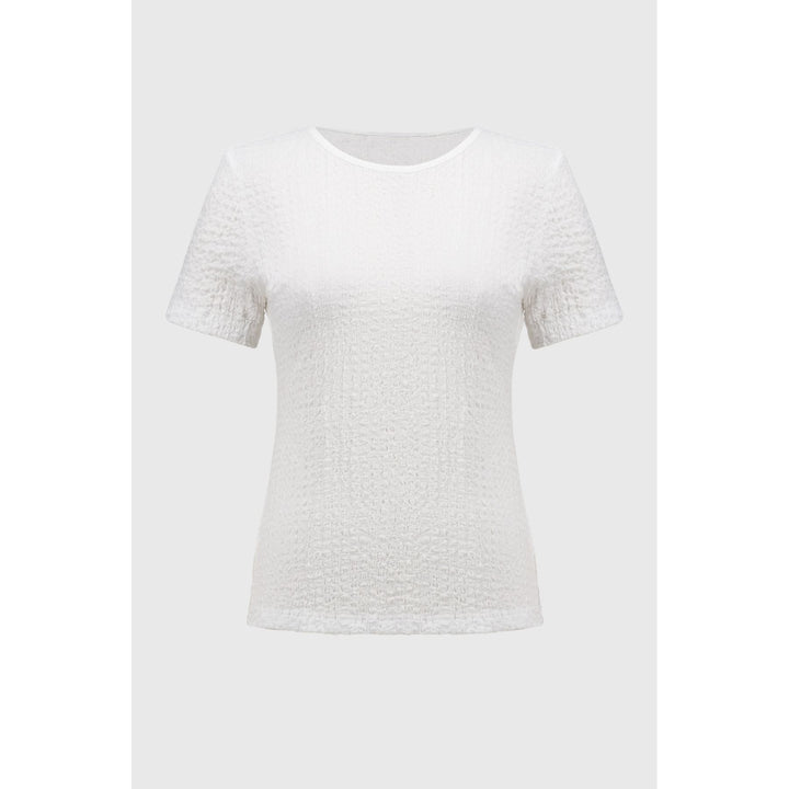 Puckered Knit Fitted Top