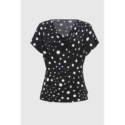 Silky Knit Dot Print Short Sleeve Top