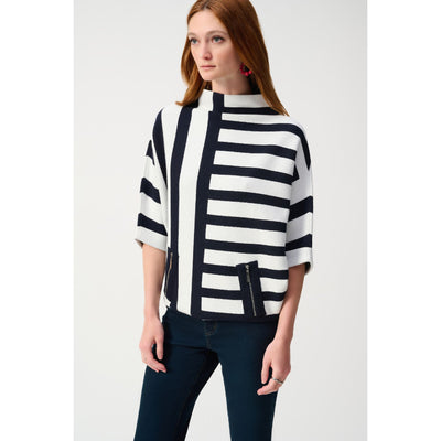 Jacquard Stripe Sweater Knit Pullover