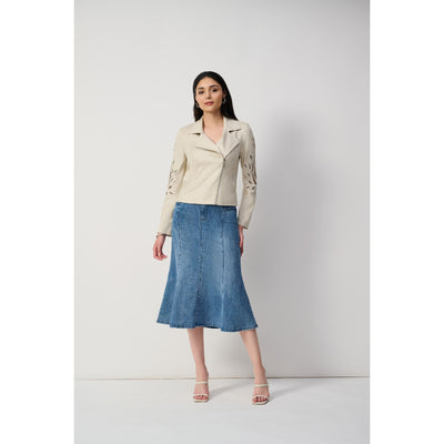 Stretch Denim Trumpet Skirt