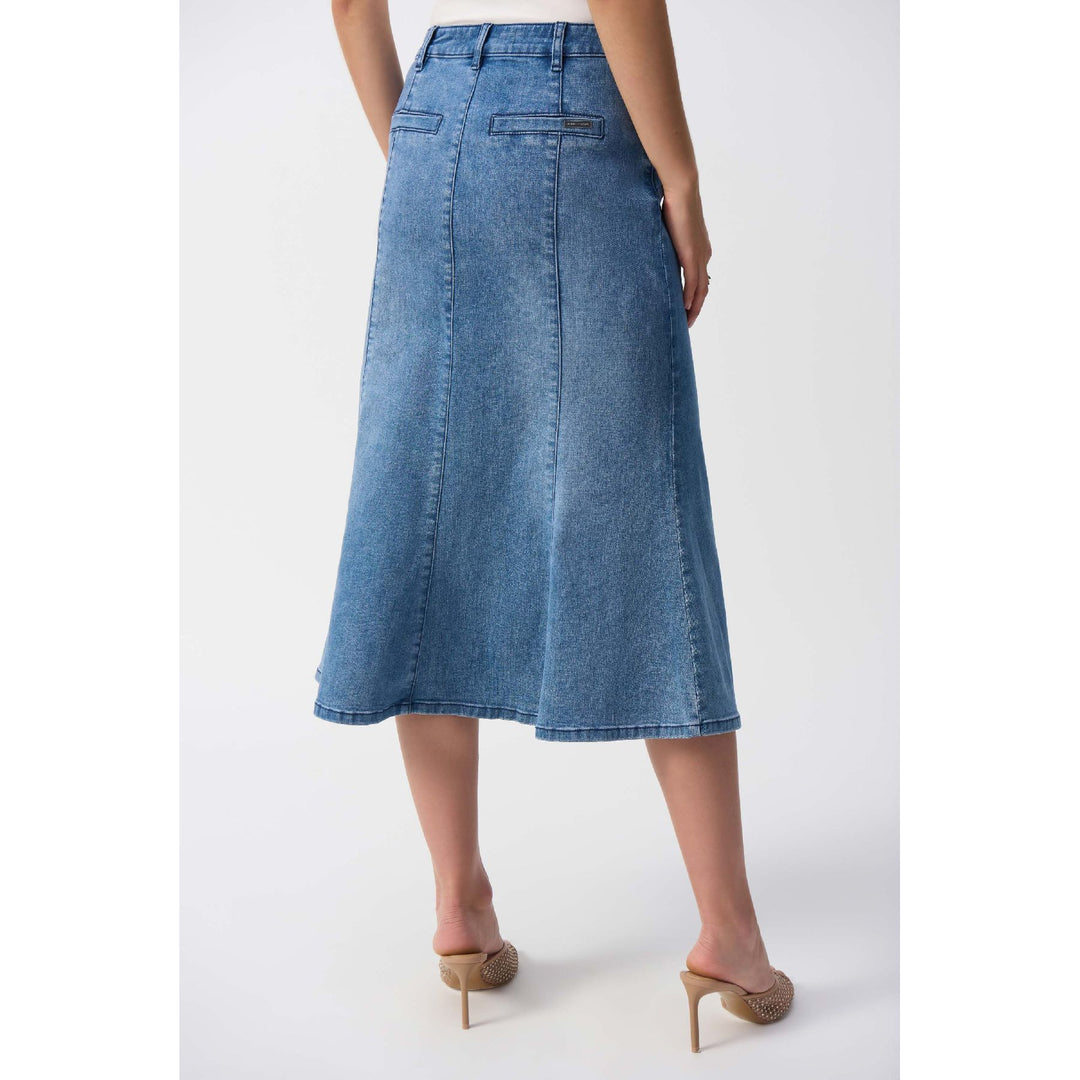 Jupe trompette en denim extensible