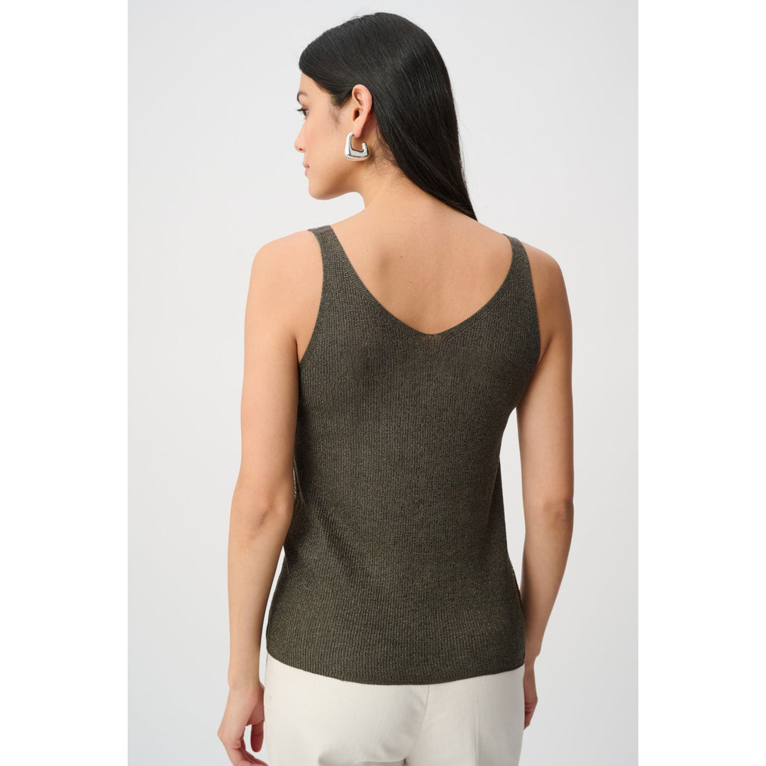 Metallic Knitted Camisole w/ Rhinestones