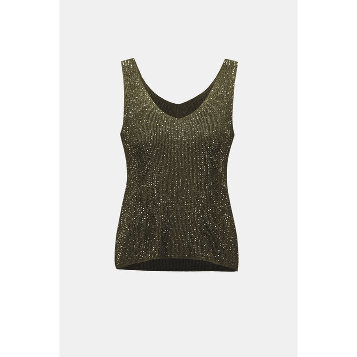 Metallic Knitted Camisole w/ Rhinestones
