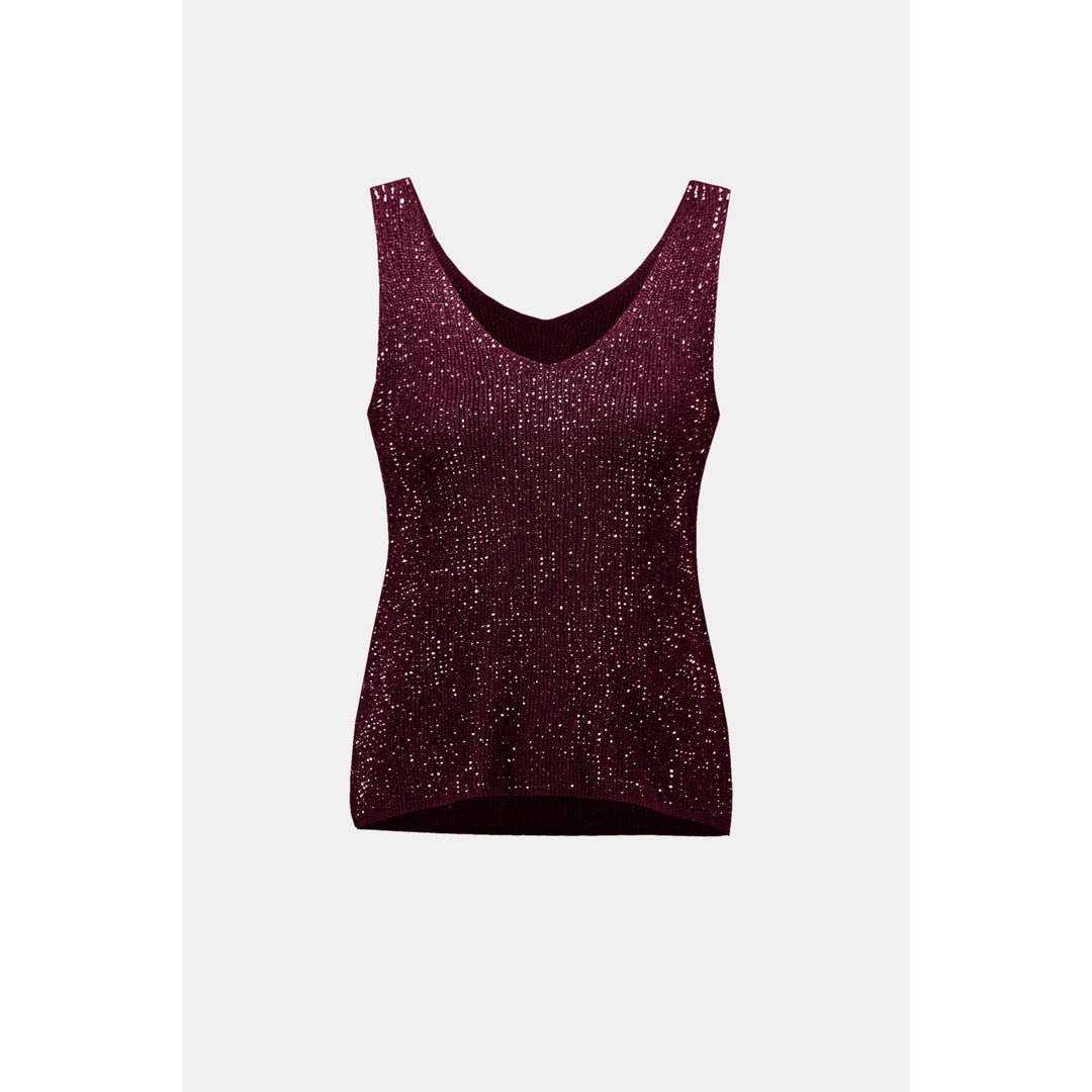 Metallic Knitted Camisole w/ Rhinestones