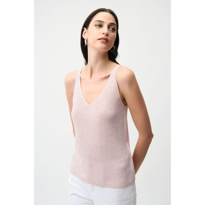 Metallic Knitted Camisole with Rhinestones