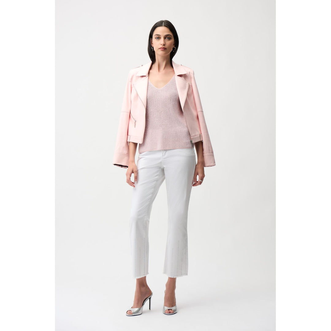 Metallic Knitted Camisole with Rhinestones