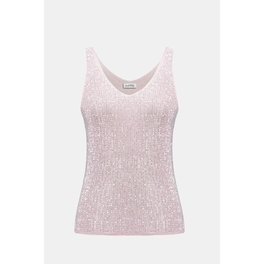 Metallic Knitted Camisole with Rhinestones