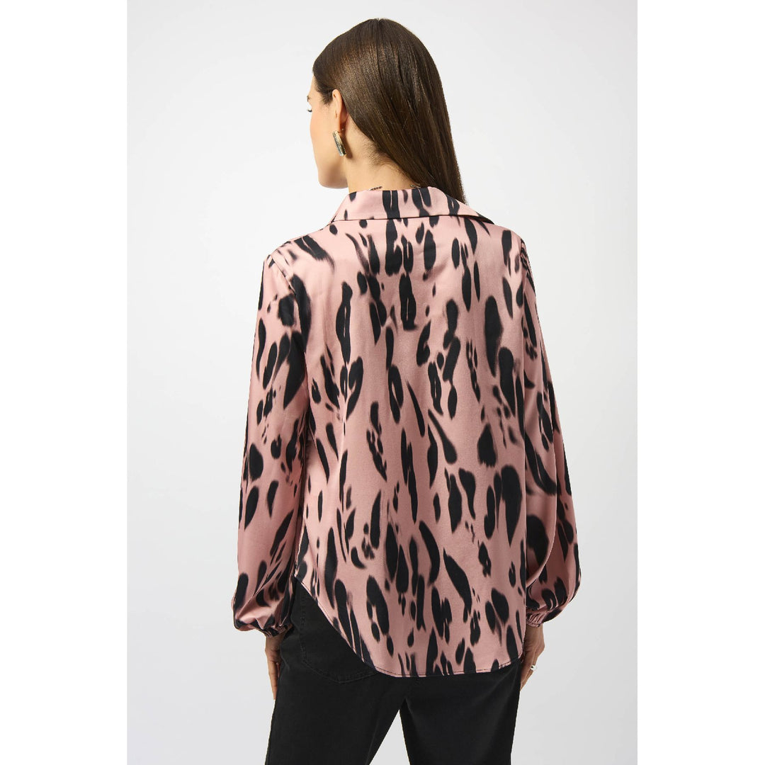 Haut drapé en satin recyclé à imprimé animal