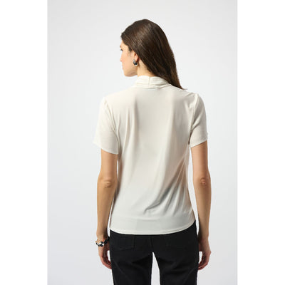 Satin And Silky Knit Wrap Top