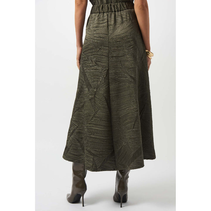 Pleated Satin Long Flared Skirt