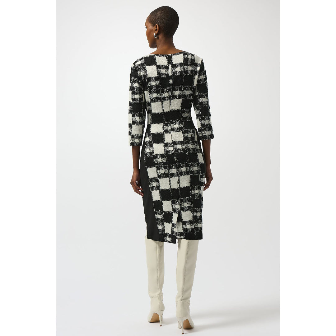 Robe fourreau à imprimé écossais en pull jacquard
