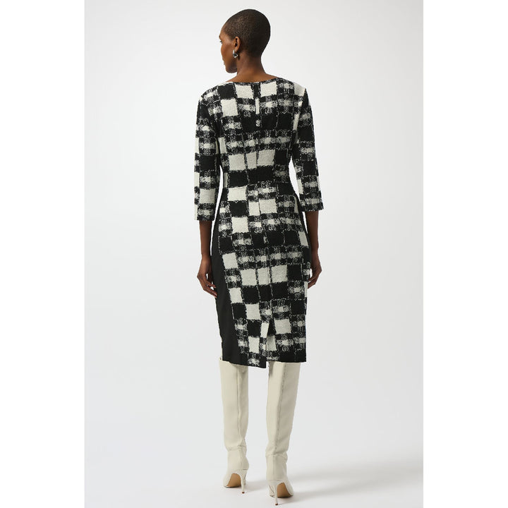 Robe fourreau à imprimé écossais en pull jacquard