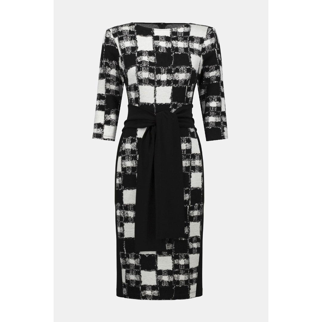 Robe fourreau à imprimé écossais en pull jacquard