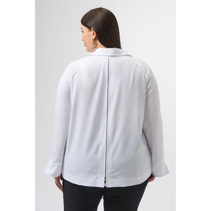 Chemisier carré boutonné en popeline extensible
