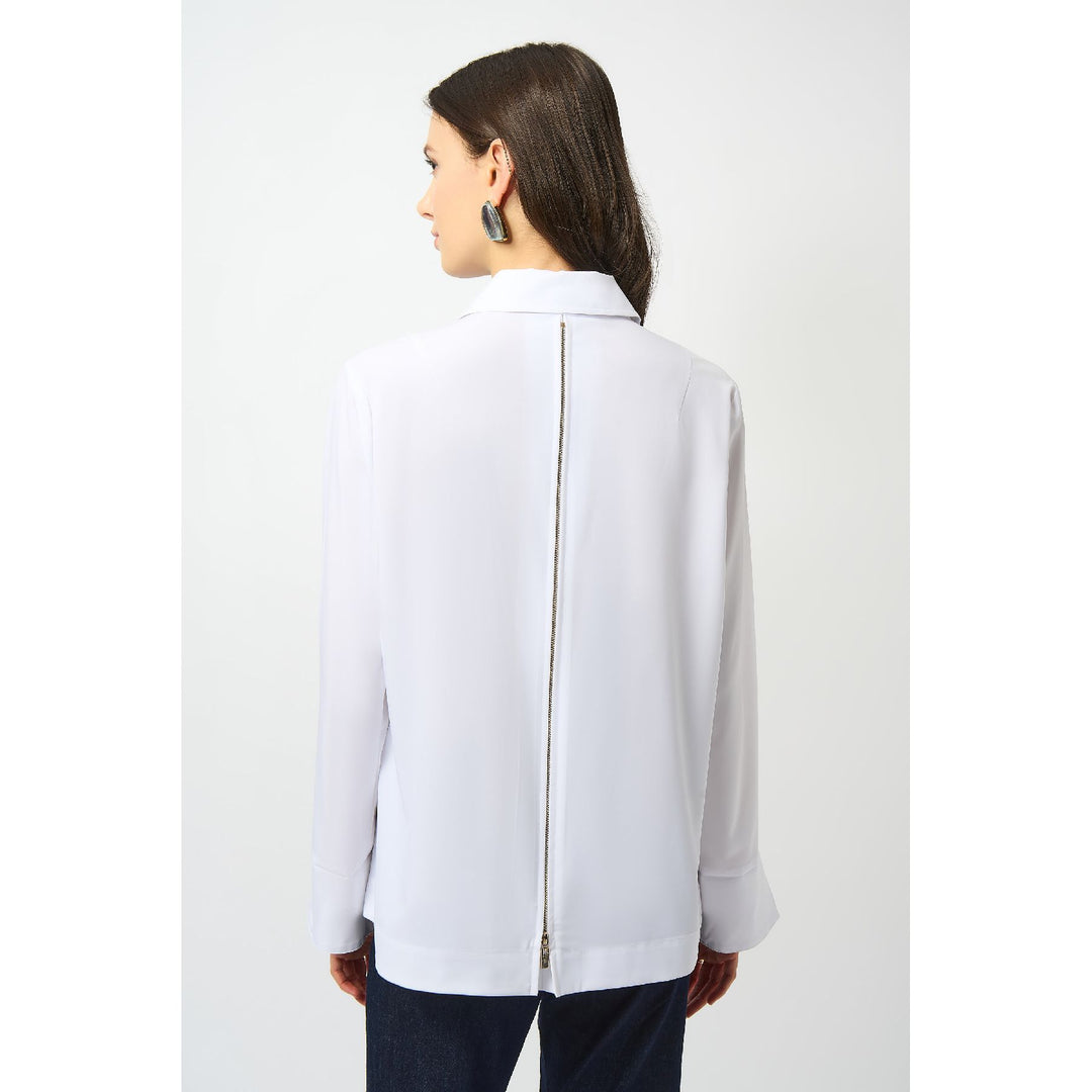 Chemisier carré boutonné en popeline extensible