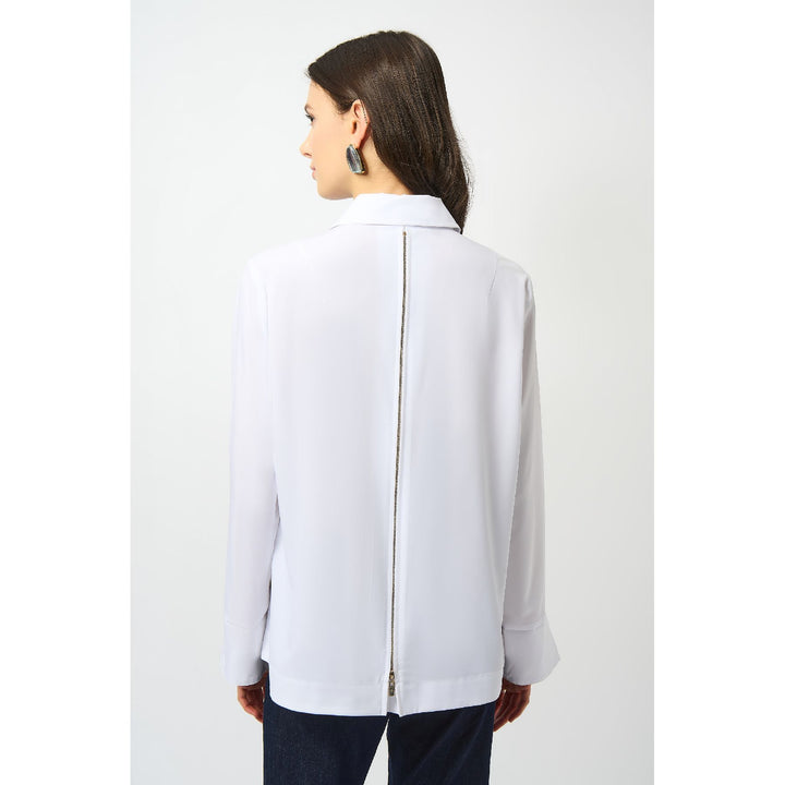 Chemisier carré boutonné en popeline extensible