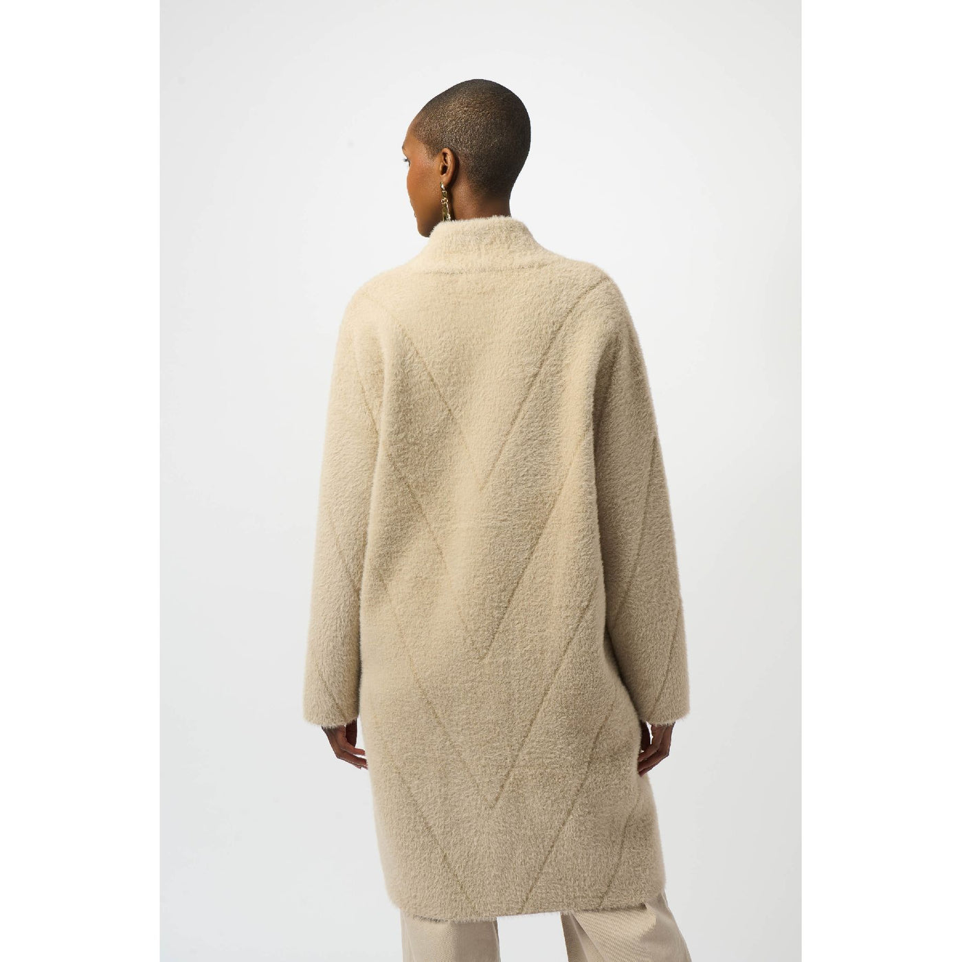 Feather Yarn Sweater Knit Coat