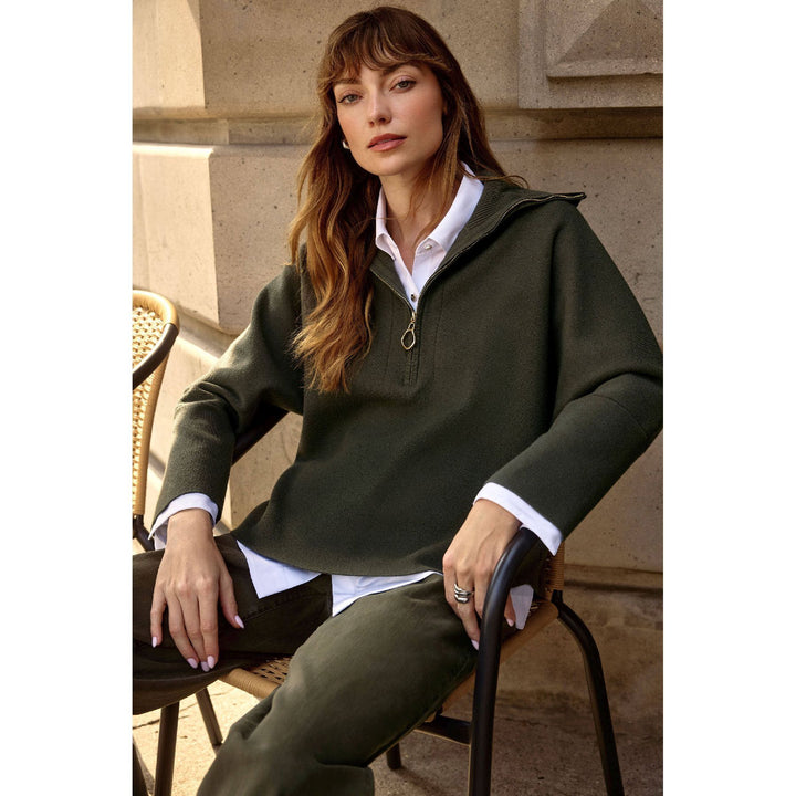Pull en maille carrée avec col zippé