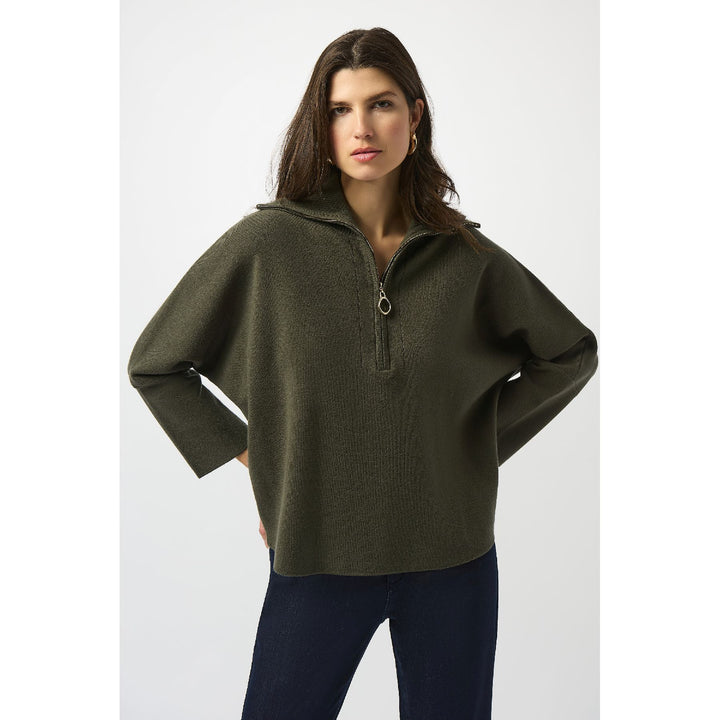 Pull en maille carrée avec col zippé
