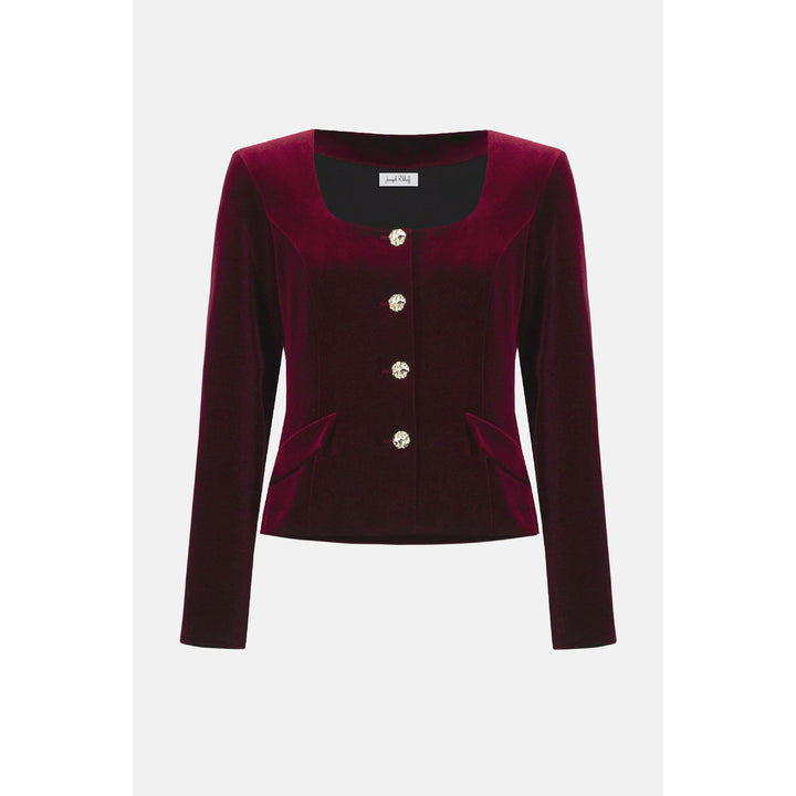 Velvet Square Neck Fitted Blazer