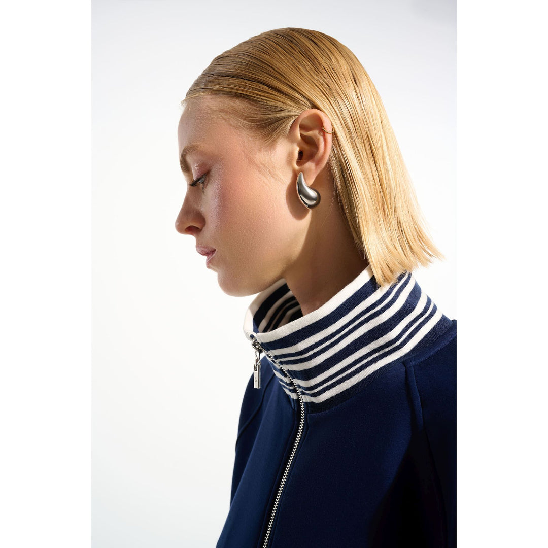 Scuba Jersey Jacket With Funnel Collar