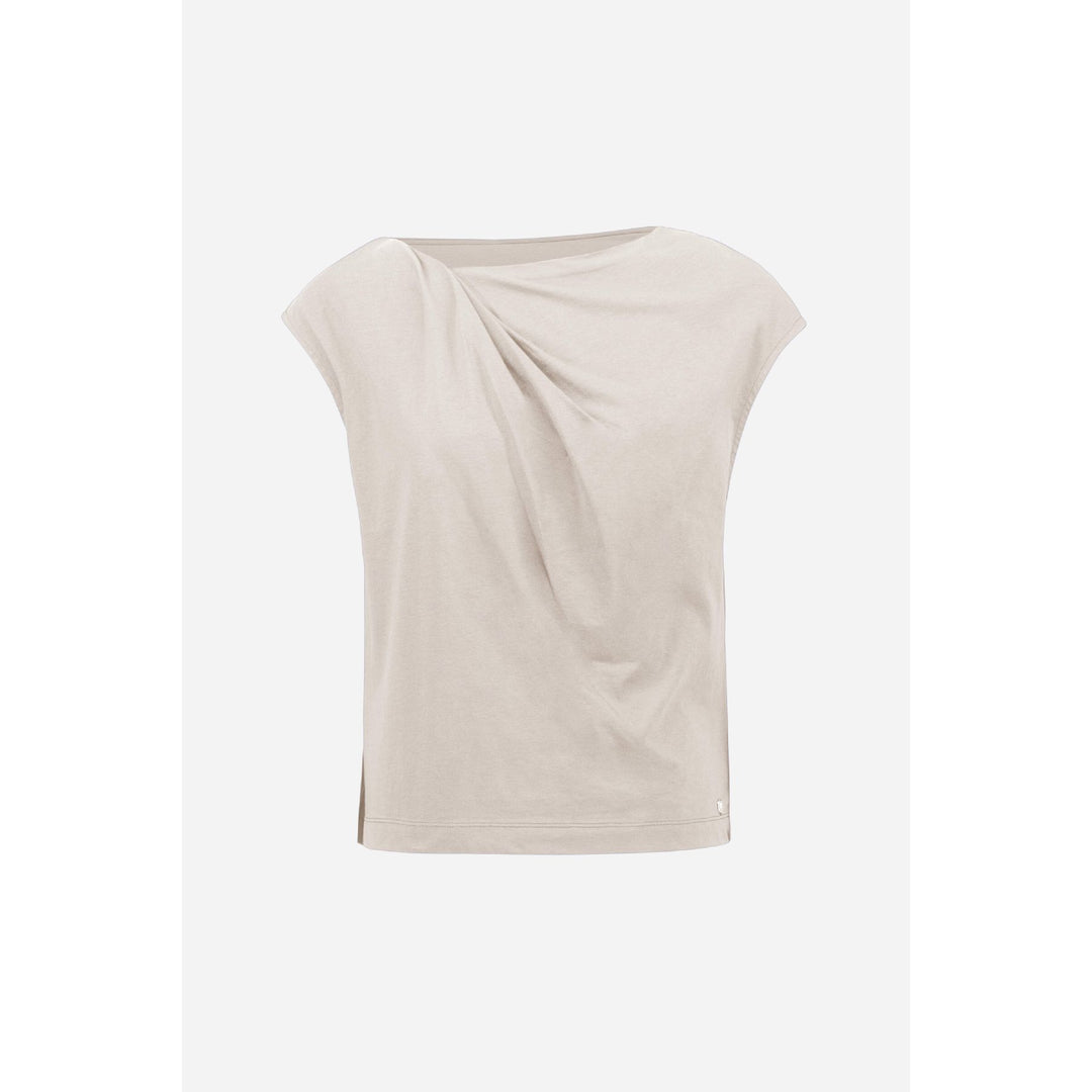 Top de algodón con cuello asimétrico