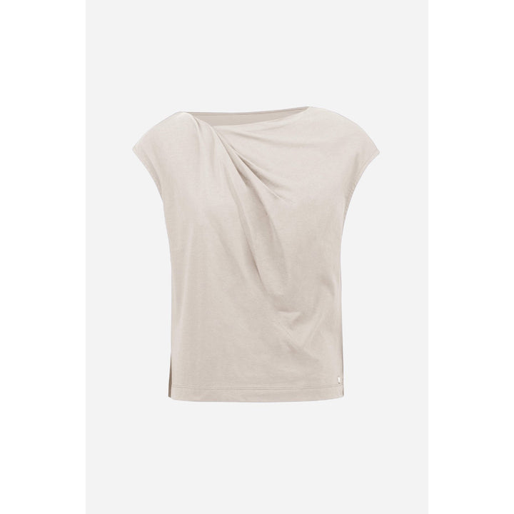 Top de algodón con cuello asimétrico