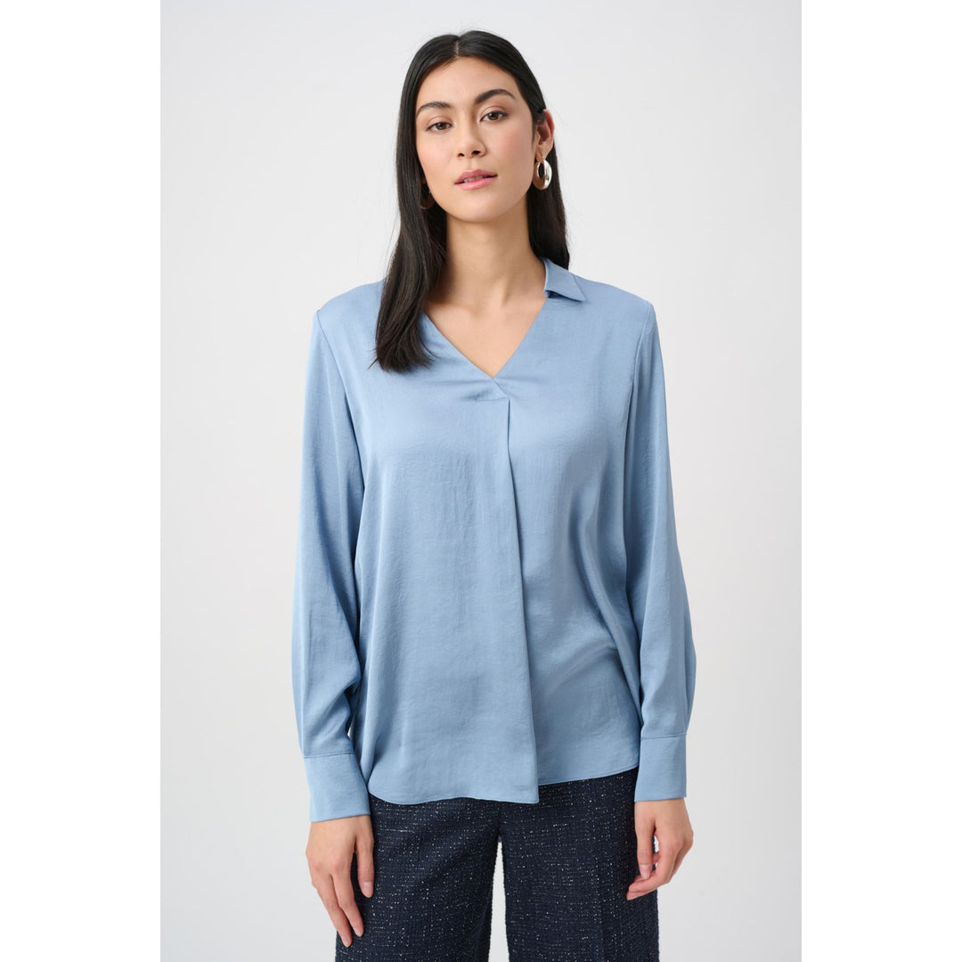 Recycled Satin Shirt-Collar Tunic