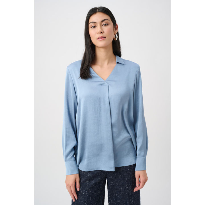 Recycled Satin Shirt-Collar Tunic