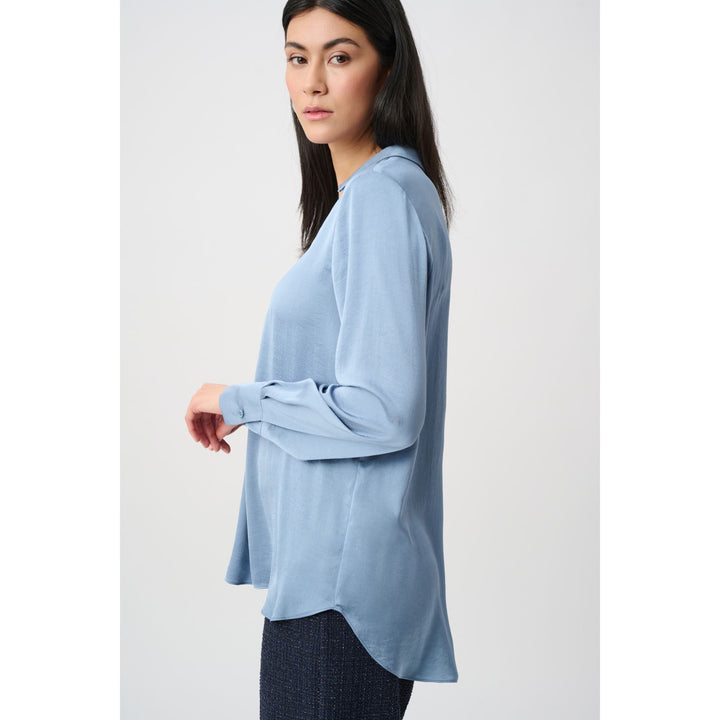 Recycled Satin Shirt-Collar Tunic