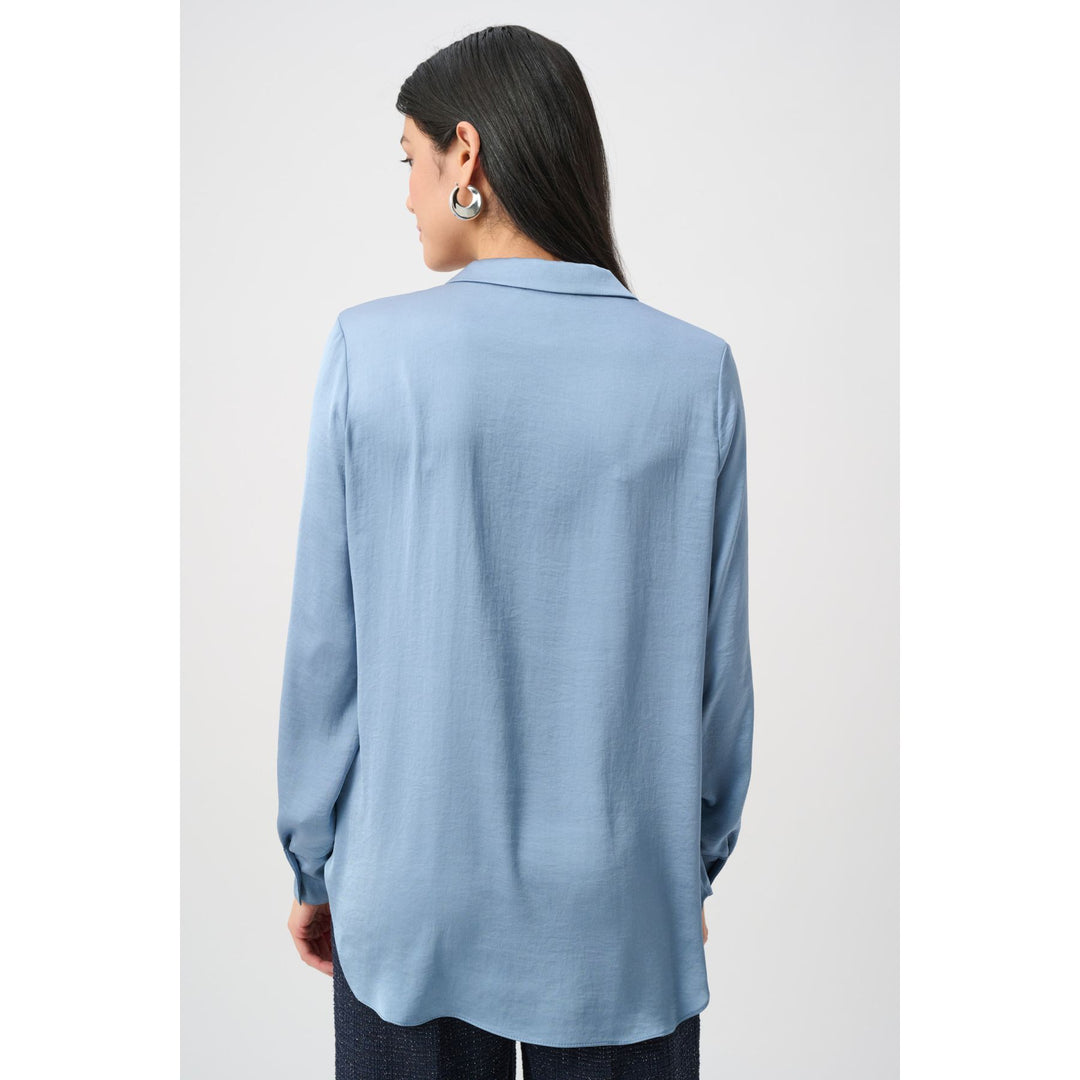 Recycled Satin Shirt-Collar Tunic