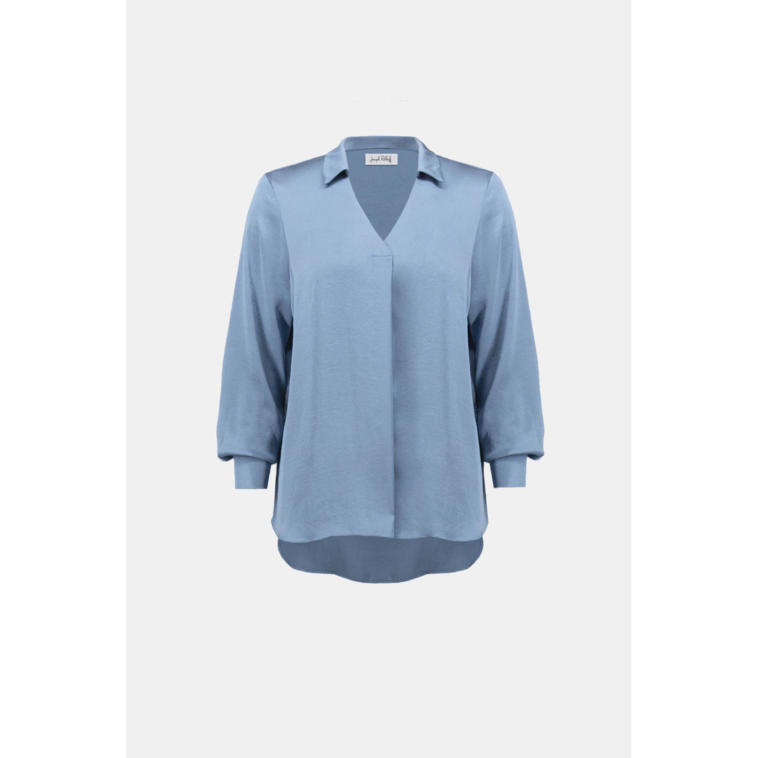 Recycled Satin Shirt-Collar Tunic