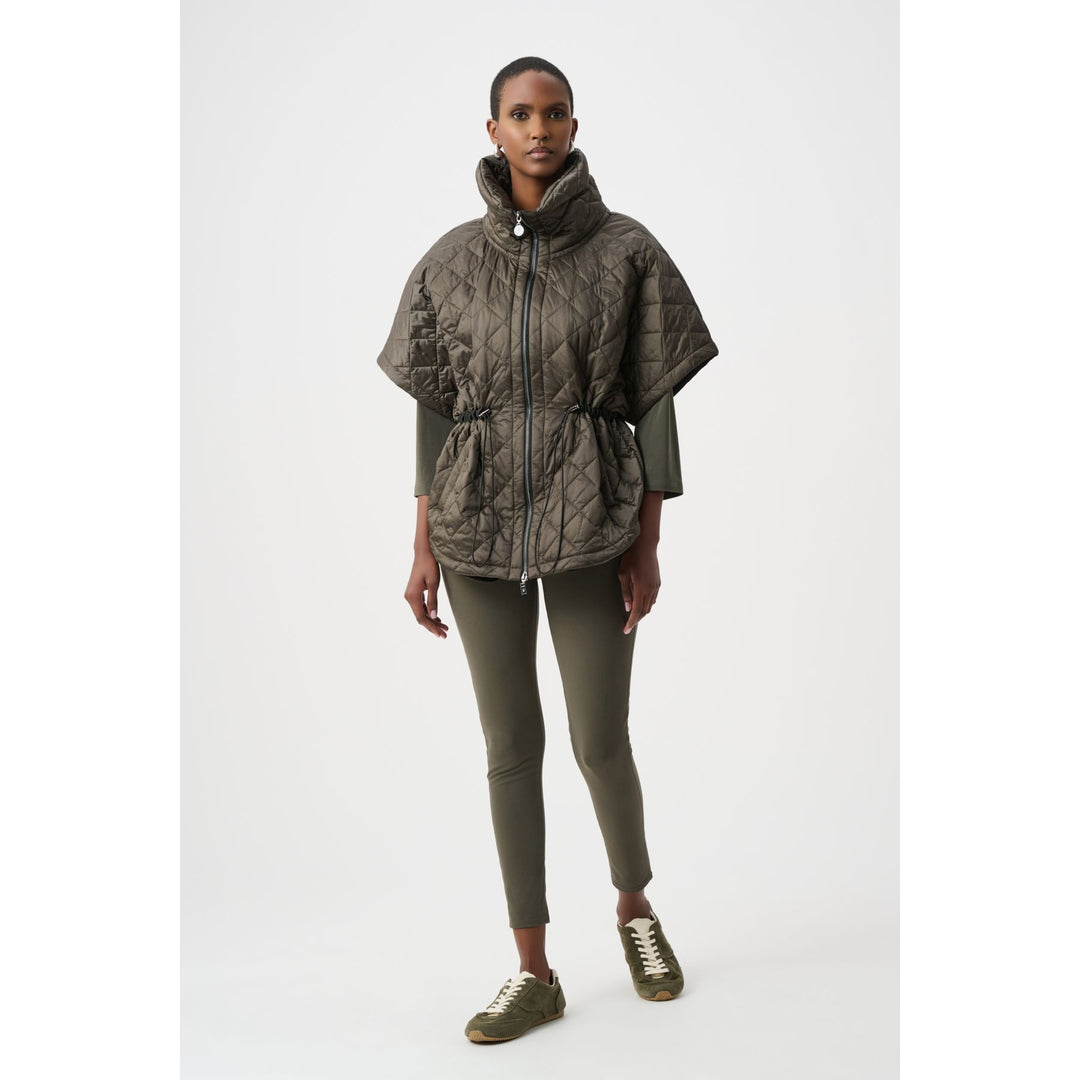 Quilted Nylon Shawl-Neck Boxy Vest