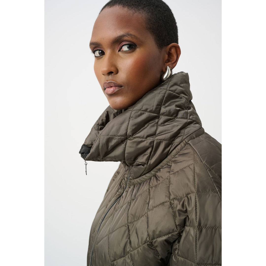 Quilted Nylon Shawl-Neck Boxy Vest