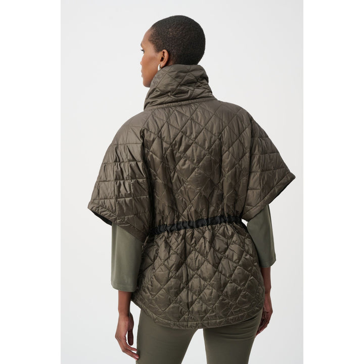 Quilted Nylon Shawl-Neck Boxy Vest