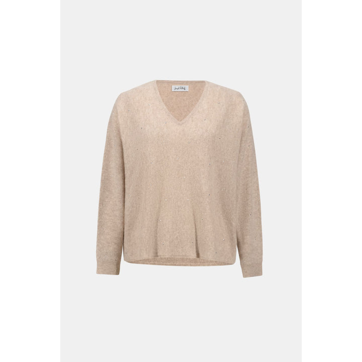 Cashmere Boxy Sweater With Rhinestone Detail