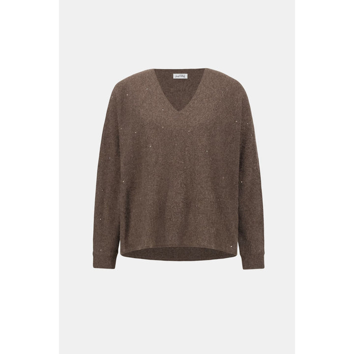 Cashmere Boxy Sweater With Rhinestone Detail