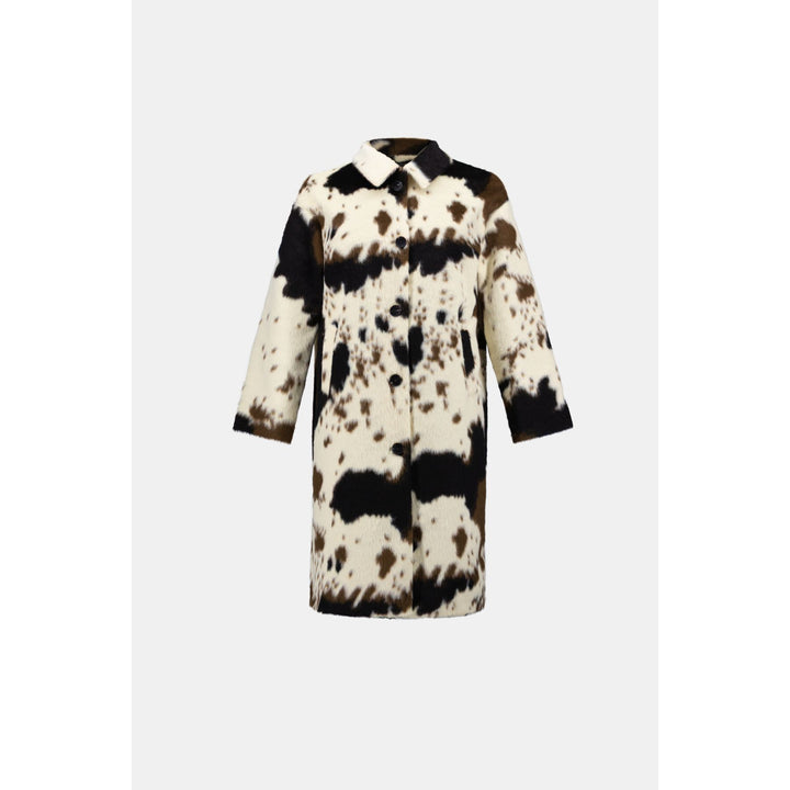 Faux Fur Cow Print Coat