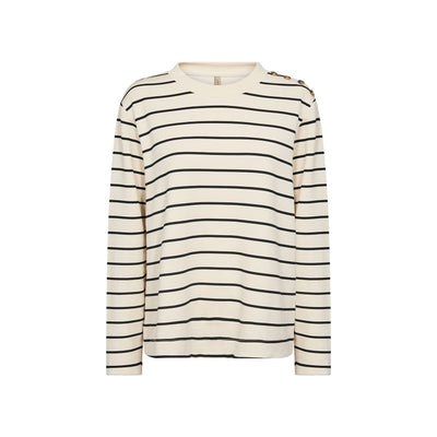 Barni Striped Sweater w/ Button Detail