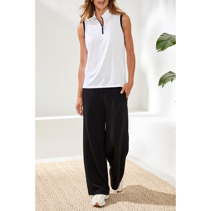 Sleeveless Zip Mock Neck Tech Top