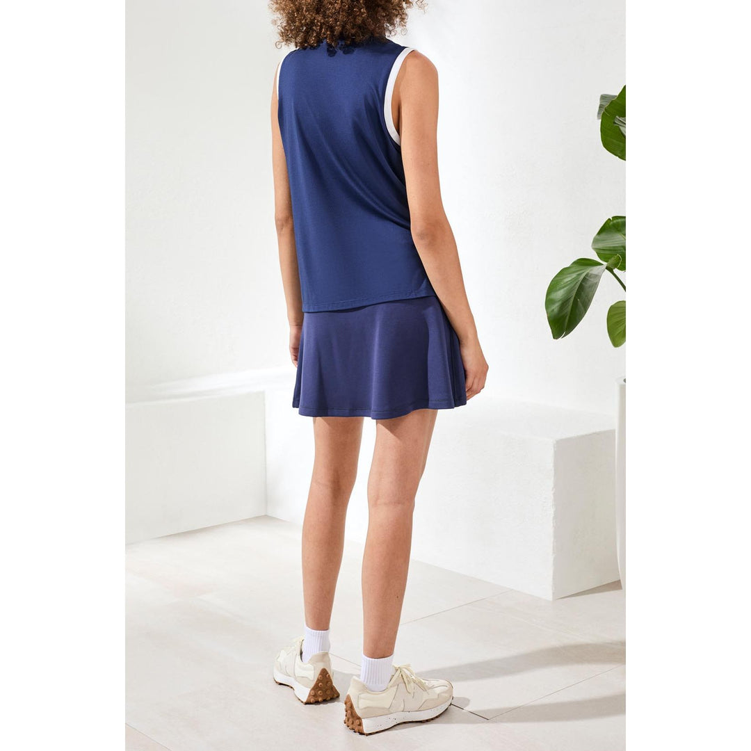 Sleeveless Zip Mock Neck Tech Top