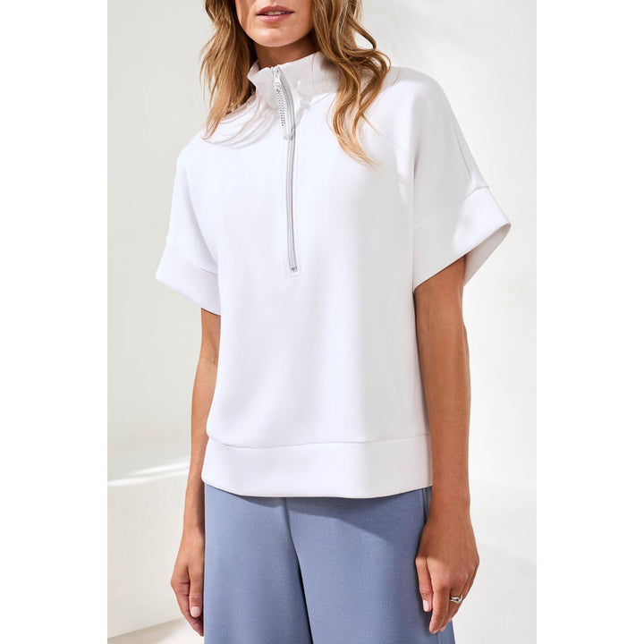 Techno Lux Mock Neck Zip Top