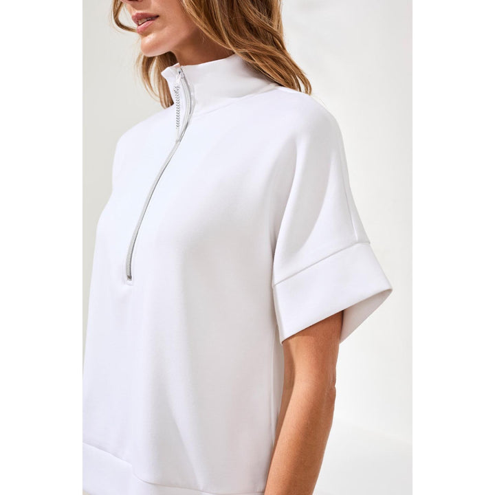 Techno Lux Mock Neck Zip Top