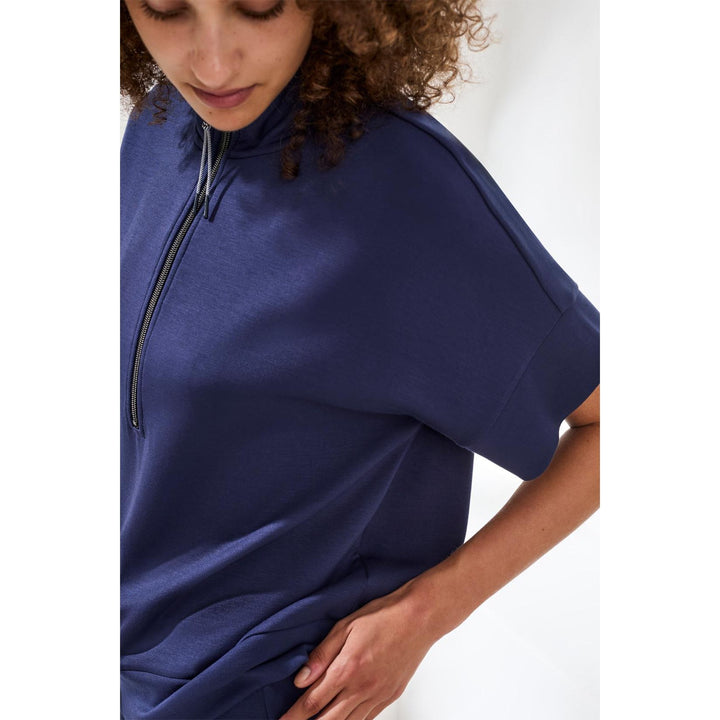 Techno Lux Mock Neck Zip Top