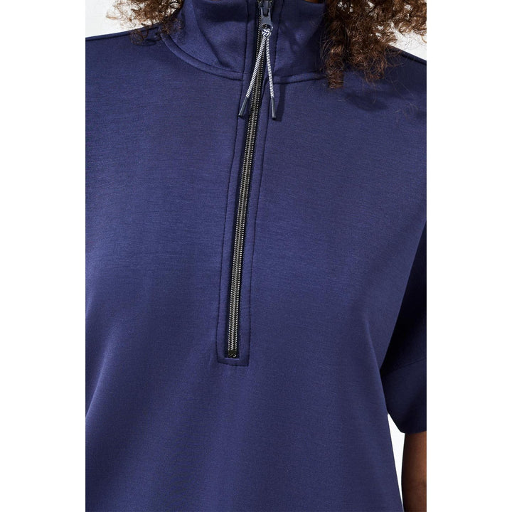 Techno Lux Mock Neck Zip Top