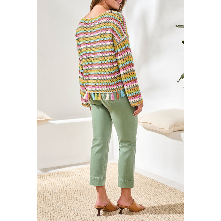 Long Bell Sleeve Sweater w/ Tassels