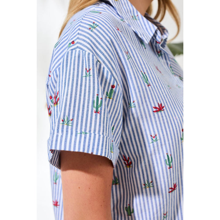 S/S Button Front Blouse