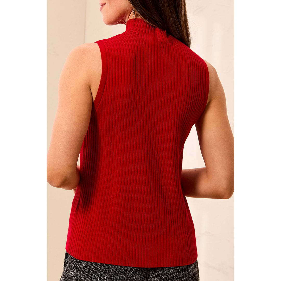 Sleeveless Funnel Neck Sweater