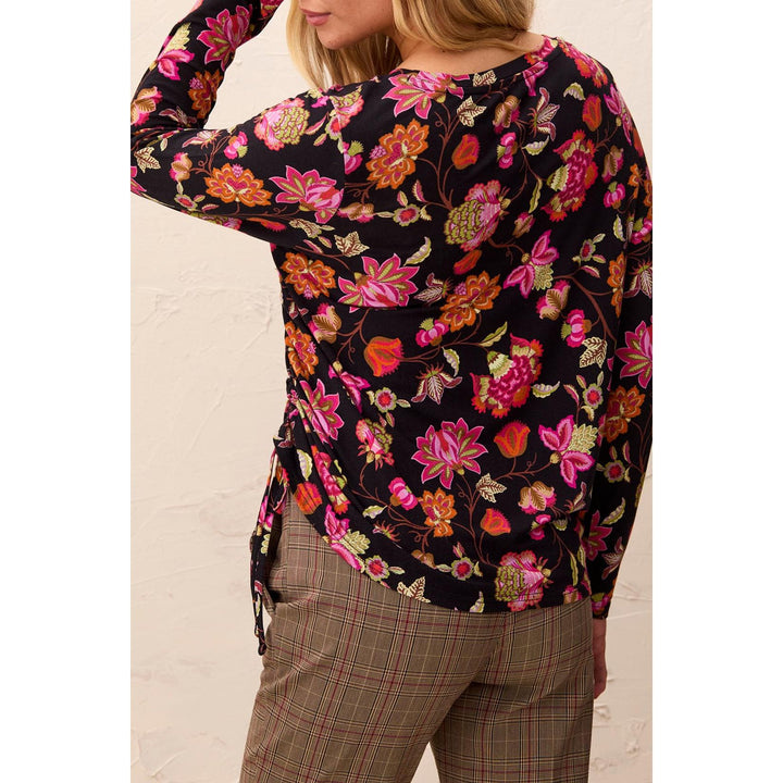 Ultra-Soft L/S Crew Neck Knit Top w/ Side Ruching